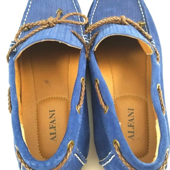 ALFANI Men's Blue Suede Loafers. Size 9M. S693. - Picture 5 of 6